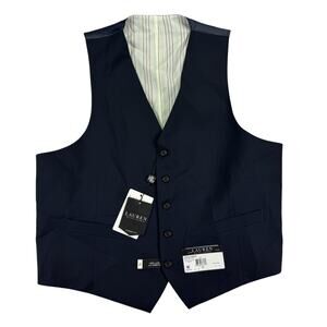 Lauren Ralph Lauren Mens Hitchcock Wool Classic Fit Stretch Suit Vest Navy XL